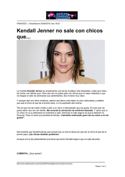 Kendall Jenner no sale con chicos que