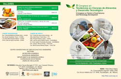 Tendencias en Ciencias de Alimentos y Desarrollo Tecnológico II