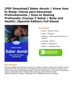 [PDF Download] Saber dormir / Know how to Sleep: Claves para