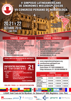 afiche v simposio.cdr - Congreso Peruano de Hematología