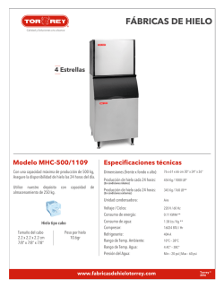 Ficha tecnica MHC-500 - Fabricas de hielo Torrey