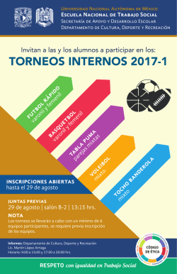 torneos internos 2017-1 - Escuela Nacional de Trabajo Social