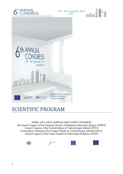 ESPES 2016 Scientific Program - Madrid, 28th