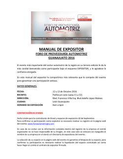 manual de expositor - Foro Automotriz 2016