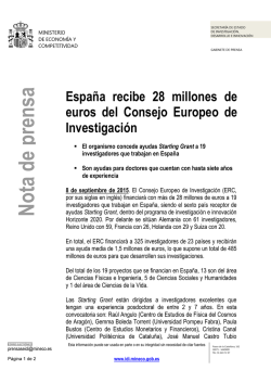 noticia (pdf 221.031 KB) - Ministerio de Economía y Competitividad