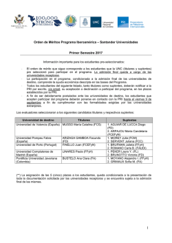 Orden de Méritos Programa Iberoamérica – Santander