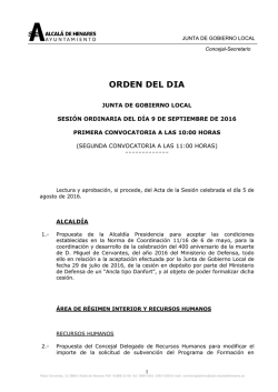 orden del dia - Sede Electrónica - Ayuntamiento de Alcala de Henares