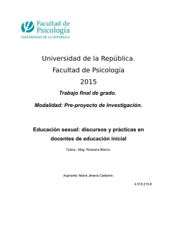 Universidad de la República. Facultad de Psicología 2015