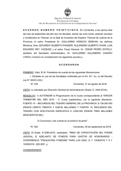 Acuerdo N° 25/2016 - Poder Judicial de Corrientes