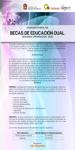 Convocatoria 2a promoción - Consejo Mexiquense de Ciencia y