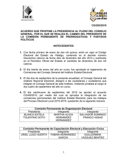 1 cg/293/2016 acuerdo que propone la presidencia al pleno