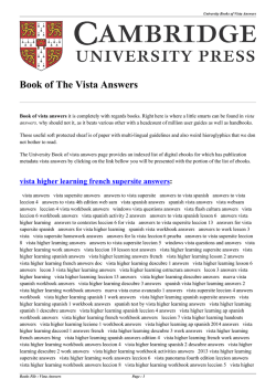 Book of The Vista Answers
