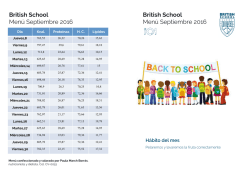 Menú Septiembre 2016 - British School Alzira