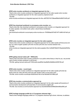 Entre Mundos Workbook eBooks