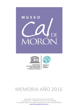 Memoria 2016 - Museo de la Cal de Morón