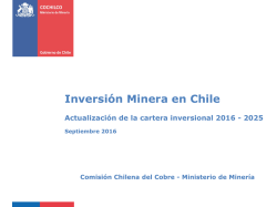 Inversión Minera: catastro de proyectos 2016-2025