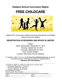 free childcare - Haldane Central School District PTA