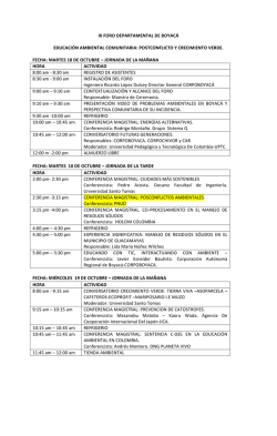 programación del evento - Universidad Santo Tomás, Seccional Tunja