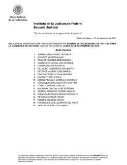 Lista de Admitidos Actuarios. - Instituto de la Judicatura Federal