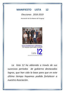 manifiesto lista 12 - Asociación de Escribanos del Uruguay