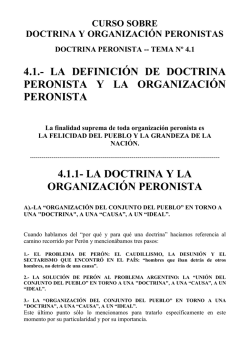 4.1.- la definición de doctrina peronista y la organización peronista