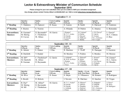 Lector & Extraordinary Minister of Communion Schedule