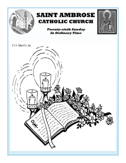 25 September 2016 Bulletin - Saint Ambrose Catholic Church