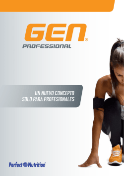 Catalogo Gen Professional - Perfect Nutrition Catalunya