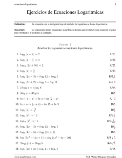 Ejercicios de Ecuaciones Logaritmicas