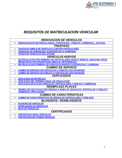 Requisitos Matriculación - EPM-GESTITRANSV-T