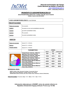 pronóstico agrometeorológico - Instituto Uruguayo de Meteorología