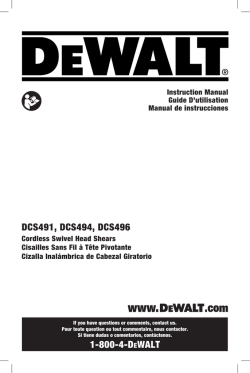 1-800-4-DeWALT DCS491, DCS494, DCS496