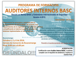 Curso de Formación de Auditores Internos BASC.