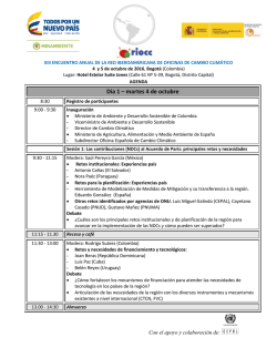 XIII Encuentro Anual RIOCC, 4-5 octubre 2016 (Bogotá)
