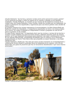 Claudio Radonich: “los barrios y sectores rurales