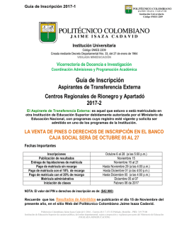 Trasferencias Externas - Politécnico Colombiano Jaime Isaza Cadavid