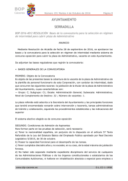 Convocatoria - Diputación de Cáceres