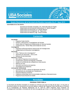 Boletín SEA N° 9 - Facultad de Ciencias Sociales