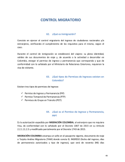 control migratorio - Migración Colombia