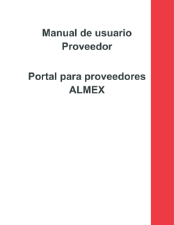 Manual de usuario Proveedor Portal para proveedores ALMEX