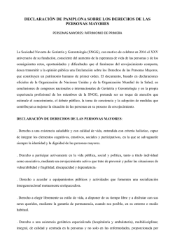 Declaración de Pamplona - Sociedad Navarra de Geriatría y