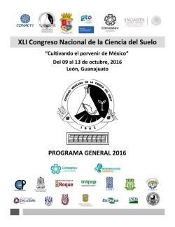 Programa General - Sociedad Mexicana de la Ciencia del Suelo