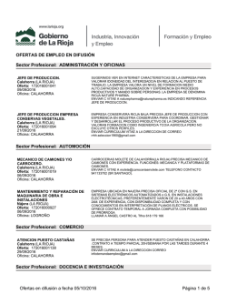 Ofertas difundidas por el Servicio Público de Empleo de LA RIOJA