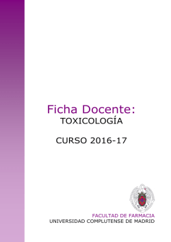 Toxicología - Universidad Complutense de Madrid