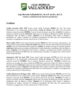 Créditos - Caja Morelia Valladolid