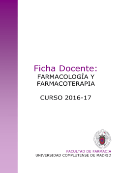 Farmacología y Farmacoterapia - Universidad Complutense de Madrid
