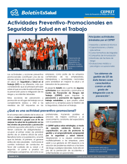 Actividades Preventivo-Promocionales en Seguridad y