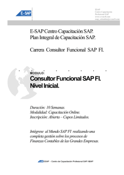 Temario Carrera CONSULTOR SAP FI Nivel Inicial