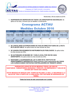 Cronograma ACTAU Medidas Octubre 2016