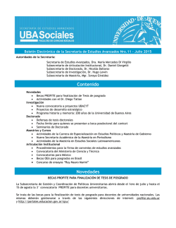 Boletín SEA N° 11 - Facultad de Ciencias Sociales